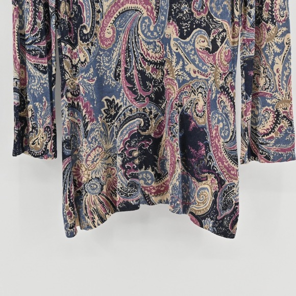 Ralph Lauren Womens Paisley Silk Top Size S Long Sleeve Boat Neck Comfort LRL - Picture 9 of 12